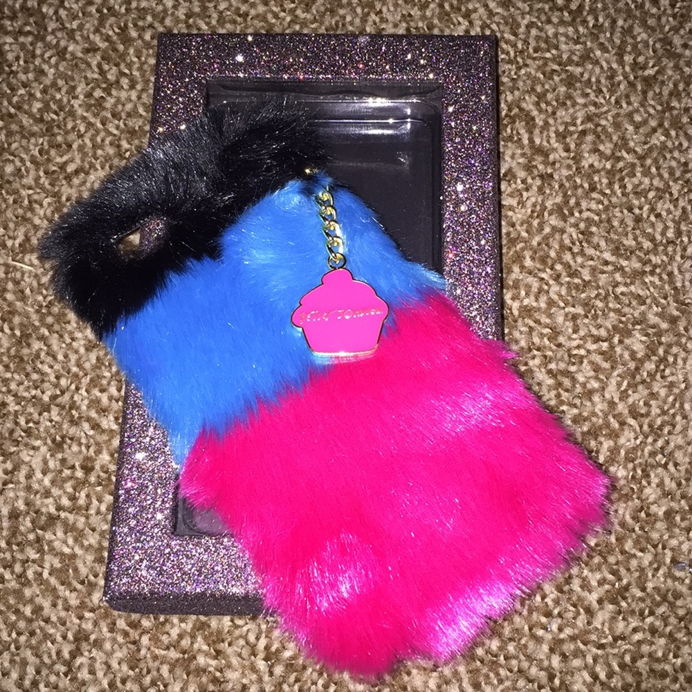 Cute Betsey Johnson trolls faux fur phone case